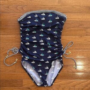 Tommy Bahama Navy Sailboat One Piece Swimsuit